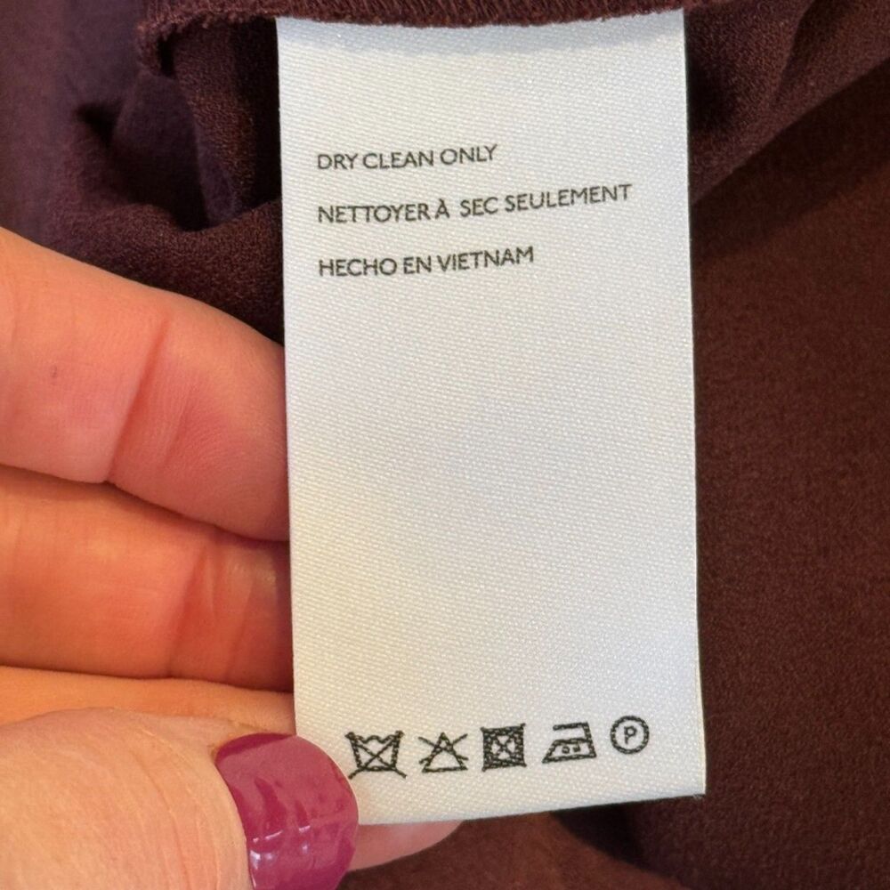 BHLDN Anthropologie Leila Dress Gown Satin Deep V Chocolate Size 2 - Picture 9 of 11